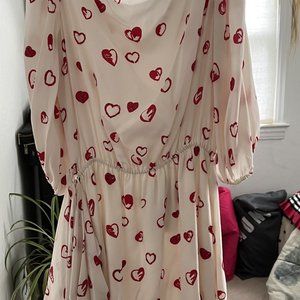 Halston Heritage White W/Red Sequin Heart 2/4